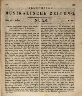 Allgemeine musikalische Zeitung Mittwoch 12. Juli 1820