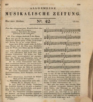 Allgemeine musikalische Zeitung Mittwoch 18. Oktober 1820