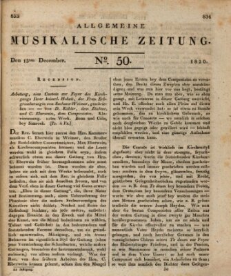 Allgemeine musikalische Zeitung Mittwoch 13. Dezember 1820