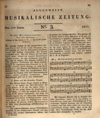 Allgemeine musikalische Zeitung Mittwoch 17. Januar 1821