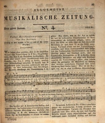 Allgemeine musikalische Zeitung Mittwoch 24. Januar 1821