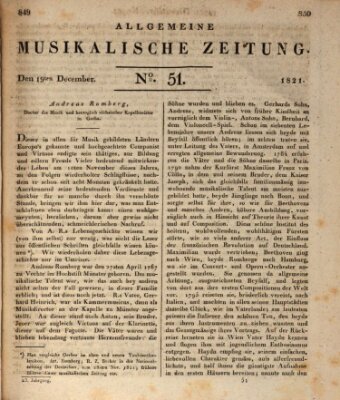 Allgemeine musikalische Zeitung Mittwoch 19. Dezember 1821