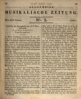 Allgemeine musikalische Zeitung Mittwoch 30. Januar 1822