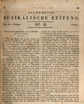 Allgemeine musikalische Zeitung Mittwoch 6. Februar 1822