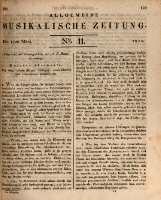 Allgemeine musikalische Zeitung Mittwoch 13. März 1822