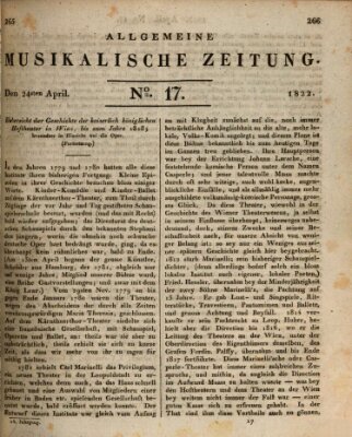 Allgemeine musikalische Zeitung Mittwoch 24. April 1822