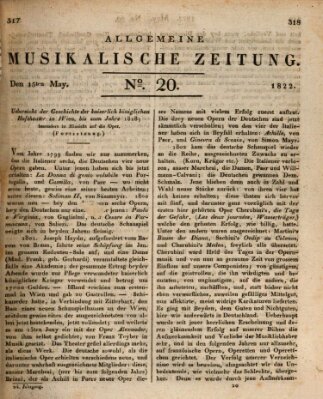 Allgemeine musikalische Zeitung Mittwoch 15. Mai 1822