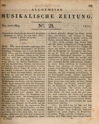 Allgemeine musikalische Zeitung Mittwoch 22. Mai 1822