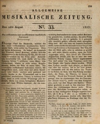 Allgemeine musikalische Zeitung Mittwoch 14. August 1822