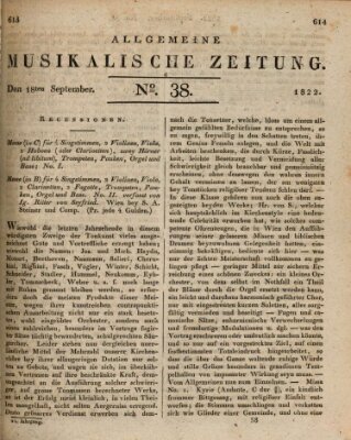 Allgemeine musikalische Zeitung Mittwoch 18. September 1822