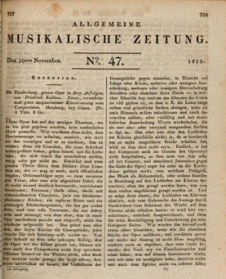 Allgemeine musikalische Zeitung Mittwoch 20. November 1822