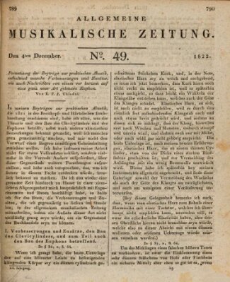 Allgemeine musikalische Zeitung Mittwoch 4. Dezember 1822