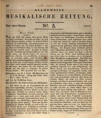 Allgemeine musikalische Zeitung Mittwoch 29. Januar 1823