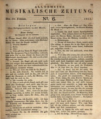 Allgemeine musikalische Zeitung Mittwoch 5. Februar 1823