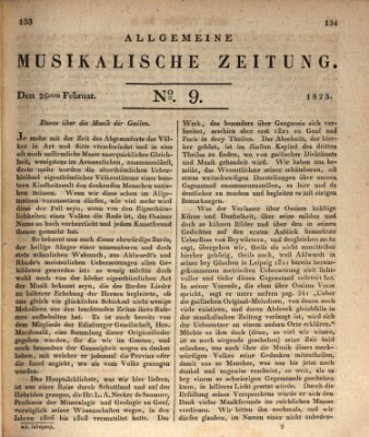 Allgemeine musikalische Zeitung Mittwoch 26. Februar 1823