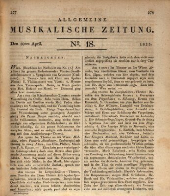 Allgemeine musikalische Zeitung Mittwoch 30. April 1823