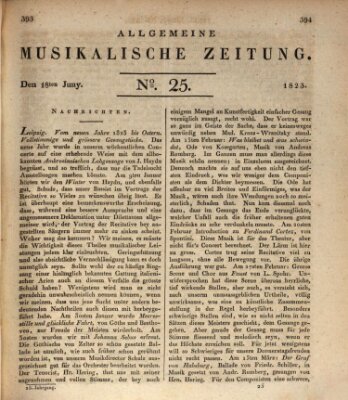 Allgemeine musikalische Zeitung Mittwoch 18. Juni 1823