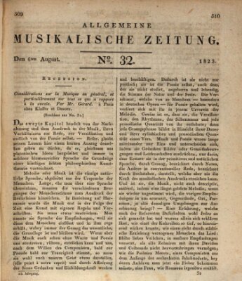 Allgemeine musikalische Zeitung Mittwoch 6. August 1823