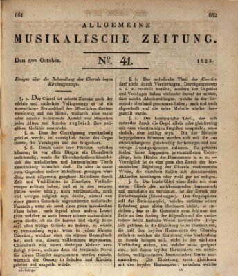 Allgemeine musikalische Zeitung Mittwoch 8. Oktober 1823