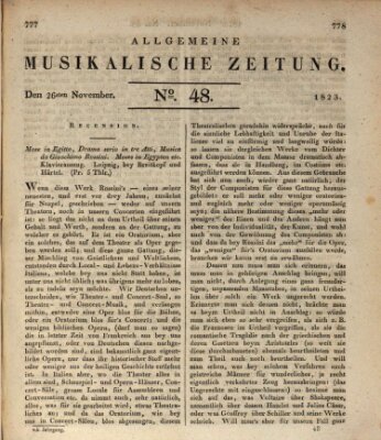 Allgemeine musikalische Zeitung Mittwoch 26. November 1823