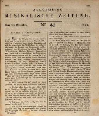 Allgemeine musikalische Zeitung Mittwoch 3. Dezember 1823