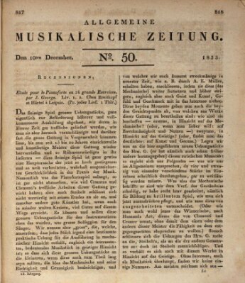 Allgemeine musikalische Zeitung Mittwoch 10. Dezember 1823