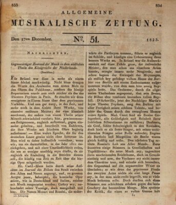 Allgemeine musikalische Zeitung Mittwoch 17. Dezember 1823