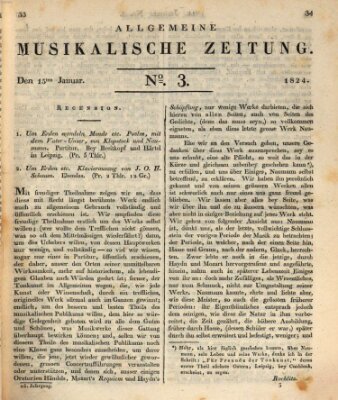 Allgemeine musikalische Zeitung Donnerstag 15. Januar 1824