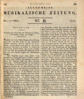 Allgemeine musikalische Zeitung Donnerstag 11. März 1824