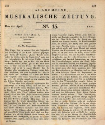 Allgemeine musikalische Zeitung Donnerstag 8. April 1824