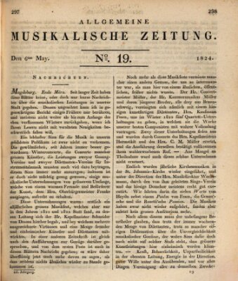 Allgemeine musikalische Zeitung Donnerstag 6. Mai 1824