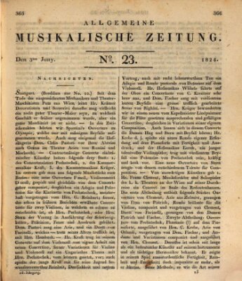 Allgemeine musikalische Zeitung Donnerstag 3. Juni 1824