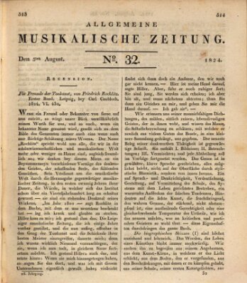 Allgemeine musikalische Zeitung Donnerstag 5. August 1824