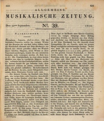 Allgemeine musikalische Zeitung Donnerstag 23. September 1824