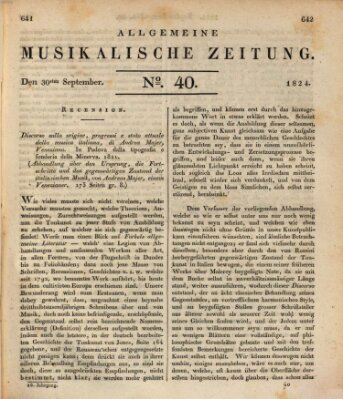 Allgemeine musikalische Zeitung Donnerstag 30. September 1824