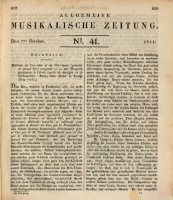 Allgemeine musikalische Zeitung Donnerstag 7. Oktober 1824