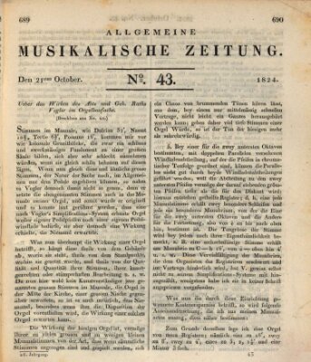 Allgemeine musikalische Zeitung Donnerstag 21. Oktober 1824