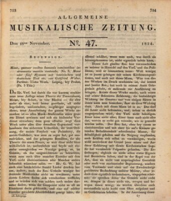 Allgemeine musikalische Zeitung Donnerstag 18. November 1824