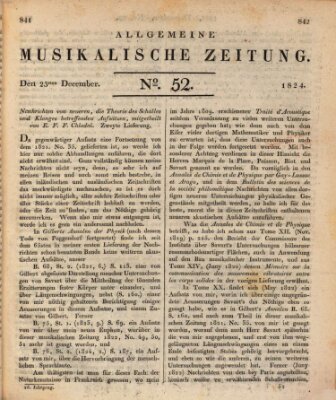 Allgemeine musikalische Zeitung Donnerstag 23. Dezember 1824