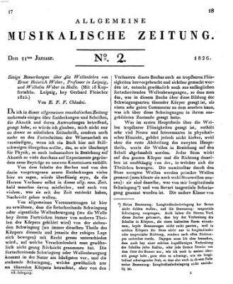 Allgemeine musikalische Zeitung Mittwoch 11. Januar 1826