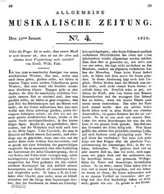 Allgemeine musikalische Zeitung Mittwoch 25. Januar 1826