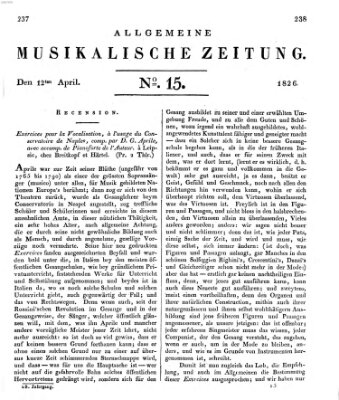 Allgemeine musikalische Zeitung Mittwoch 12. April 1826