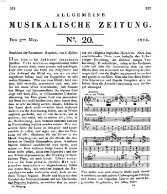 Allgemeine musikalische Zeitung Mittwoch 17. Mai 1826