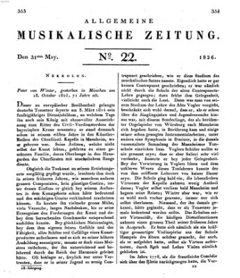 Allgemeine musikalische Zeitung Mittwoch 31. Mai 1826