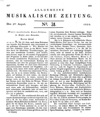 Allgemeine musikalische Zeitung Mittwoch 2. August 1826