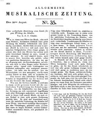 Allgemeine musikalische Zeitung Mittwoch 30. August 1826