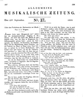 Allgemeine musikalische Zeitung Mittwoch 13. September 1826