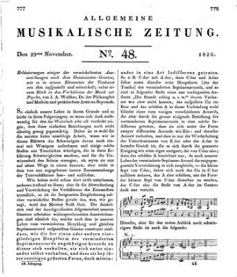 Allgemeine musikalische Zeitung Mittwoch 29. November 1826