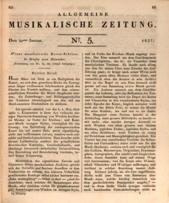 Allgemeine musikalische Zeitung Mittwoch 31. Januar 1827