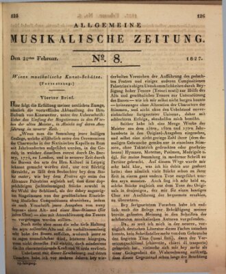 Allgemeine musikalische Zeitung Mittwoch 21. Februar 1827